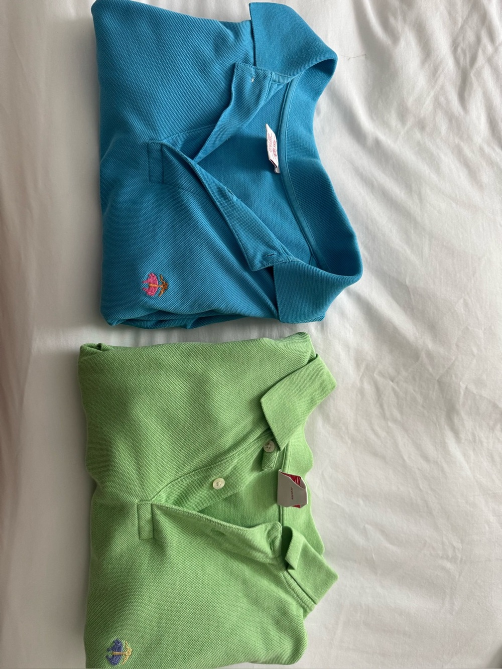Brooks Brothers two polo shirts- Blue and Light Green